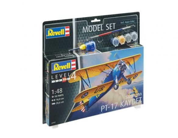 Revell RV63957 STEARMAN PT-17 KAYDET MODEL SET KIT 1:48 Modellino