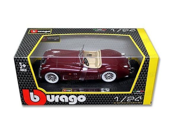 BBURAGO BU22018AM JAGUAR XK 120 ROADSTER 1951 AMARANT 1:24 Modellino