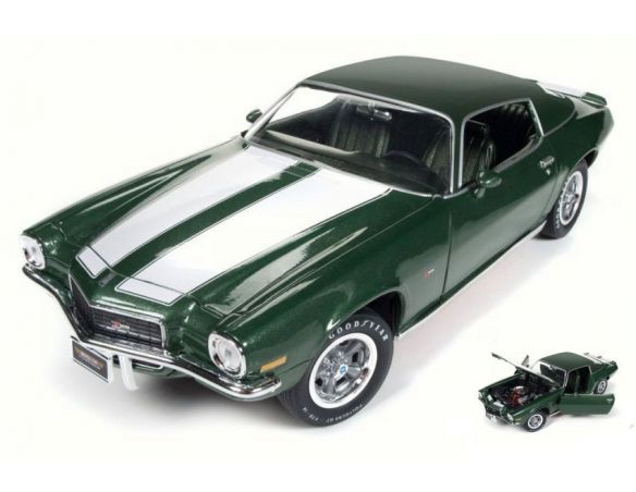 Auto World AMM1095 CHEVY CAMARO Z28 1970 50th ANNIVERSARY FORREST GREEN 1:18 Modellino
