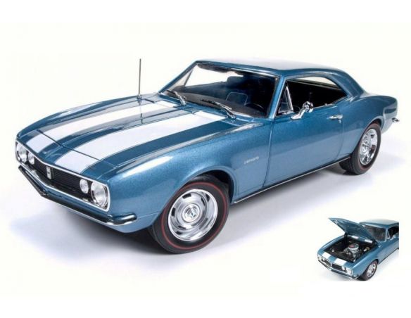 Auto World AMM1101 CHEVY CAMARO Z28 50th ANNIVERSARY NANTUCKET BLUE 1:18 Modellino