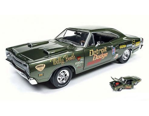 Auto World AW234 DODGE SUPER BEE 1969 (WALLY BOOTH) DARK GREEN 1:18 Modellino