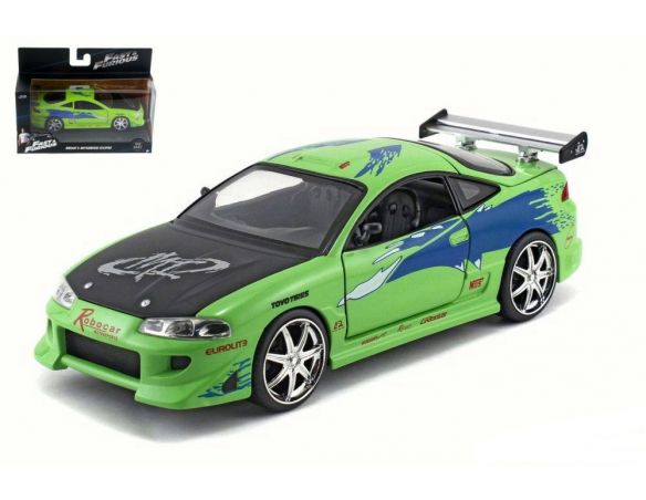 Jada JADA97609 BRIAN'S MITSUBISHI ECLIPSE FAST & FURIOUS LIME GREEN 1:32 Modellino