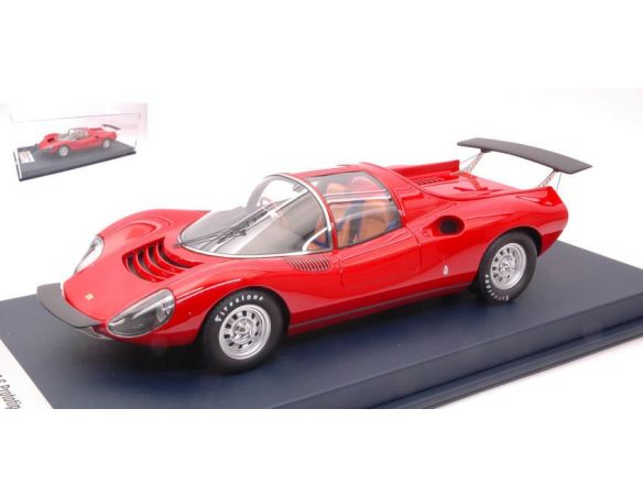 Looksmart LS18FC01B FERRARI DINO 206 COMPETIZIONE PROTOTIPO RED CON VETRINA 1:18 Modellino