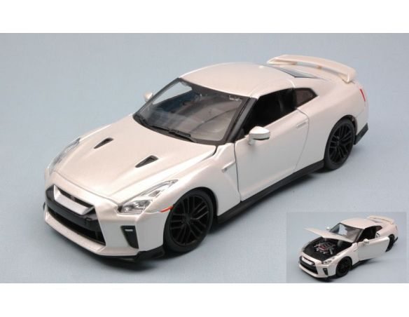 BBURAGO BU21082W NISSAN GT-R 2017 WHITE PEARL 1:24 Modellino