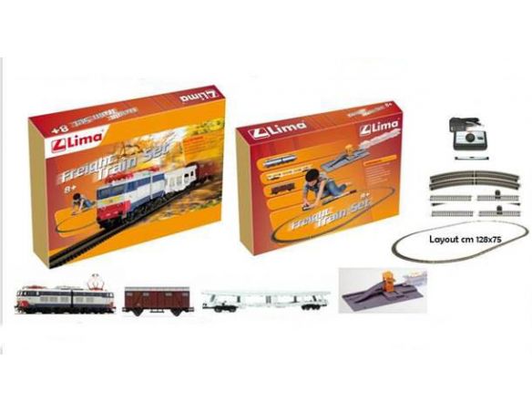 Heller HL1053 TRENO ELETTRICO E.656 LIMA FREIGHT TRAIN SET cm 128x75 SCALA H0 1:87 Modellino