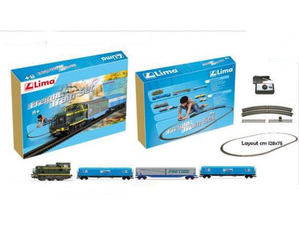 Heller HL1055 TRENO ELETTRICO D.C6 LIMA FREIGHT TRAIN SET cm 128x75 SCALA H0 1:87 Modellino