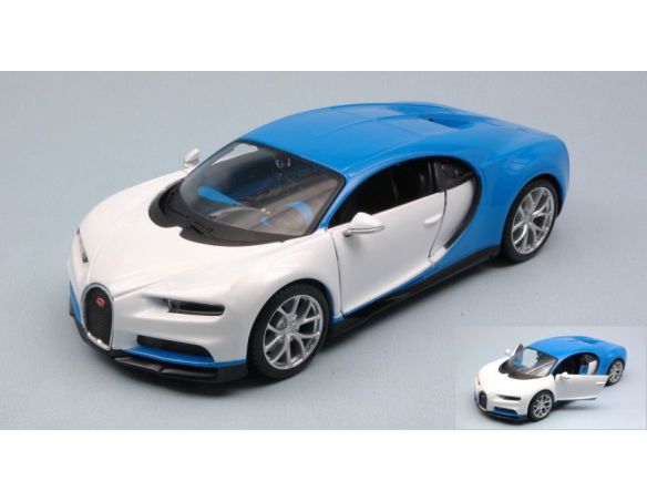 Maisto MI32509 BUGATTI CHIRON 2016 WHITE BLUE 1:24 Modellino