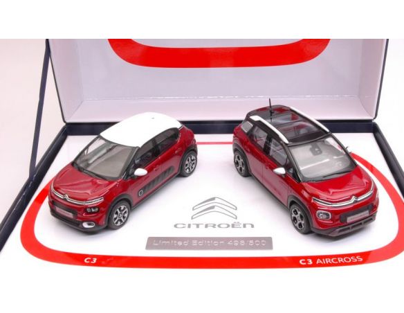 Norev NV155329 COFFRET CITROEN C3 & C3 AIRCROSS 2017 LIMITED ED.500 PCS (2 CARS) 1:43 Modellino