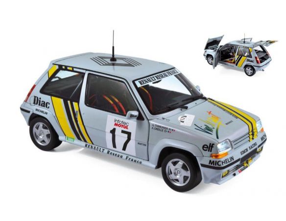 Norev NV185215 RENAULT SUPERCINQ GT N.17 8th TOUR D.CORSE 1989 OREILLE-THIMONIER 1:18 Modellino