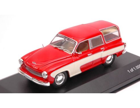 White Box WB264 WARTBURG 312 CAMPING 1960 RED/CREAM 1:43 Modellino