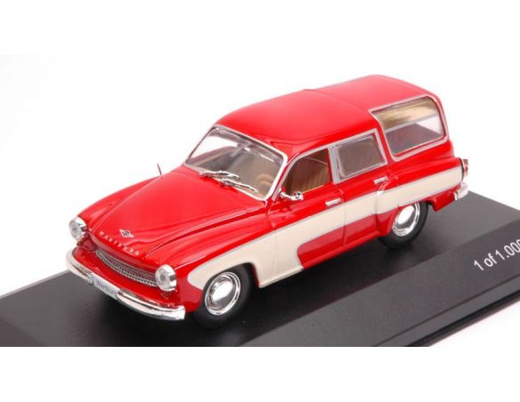 White Box WB264 WARTBURG 312 CAMPING 1960 RED/CREAM 1:43 Modellino