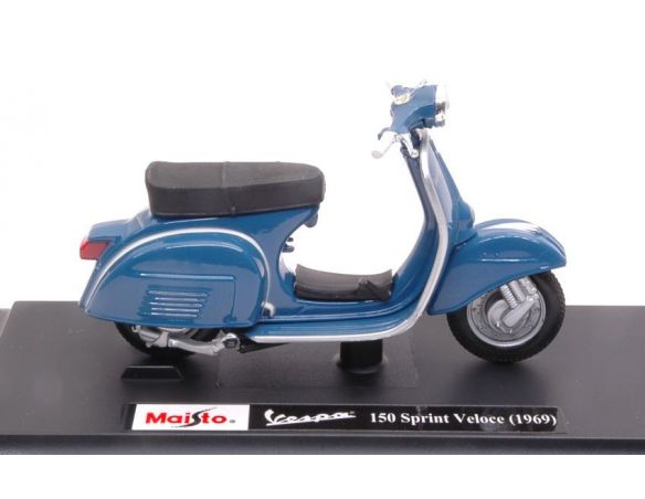 Maisto MI4343BL VESPA 150 SPRINT VELOCE 1969 BLUE 1:18 Modellino