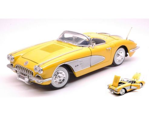 Motormax MTM73109YL CHEVROLET CORVETTE 1958 YELLOW 1:18 Modellino