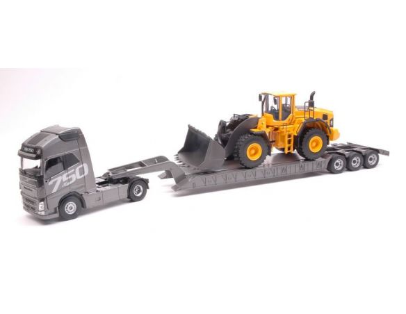Universal Hobbies UH9013 VOLVO FH16 LOWBODY TRAILER + VOLVO L250G 1:50 Modellino