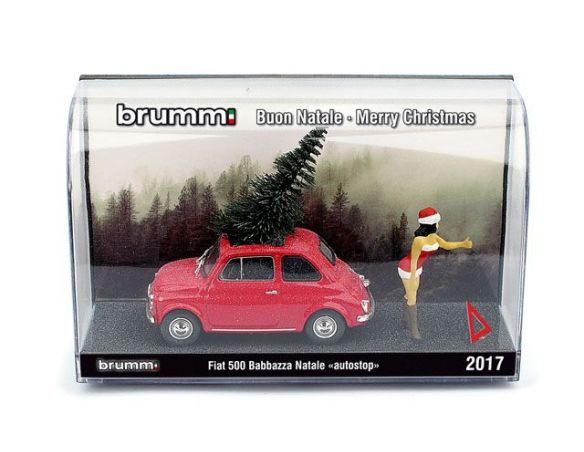 Brumm BMS1735 FIAT 500F BABBAZZA NATALE AUTOSTOP 2017 1:43 Modellino