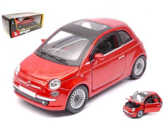 Bburago BU22106O FIAT 500 2007 METALLIC RED 1:24 Modellino