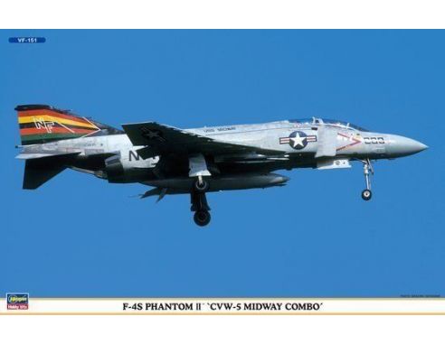HASEGAWA 0977 F-4S PHATOM II CVW-5 MIDWAY COMBO 1:72 KIT Modellino