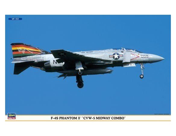 HASEGAWA 0977 F-4S PHATOM II CVW-5 MIDWAY COMBO 1:72 KIT Modellino