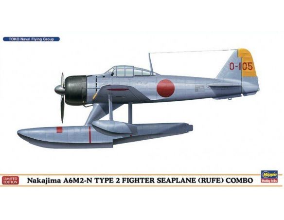 HASEGAWA 1936 NAKAJIMA A6M2-N TYPE 2 FIGHTER SEAPLANE RUFE COMBO 1:72 KIT Modellino