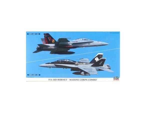 HASEGAWA 0982 F/A-18D HORNET MARINE CORPS COMBO 1:72 KIT Modellino
