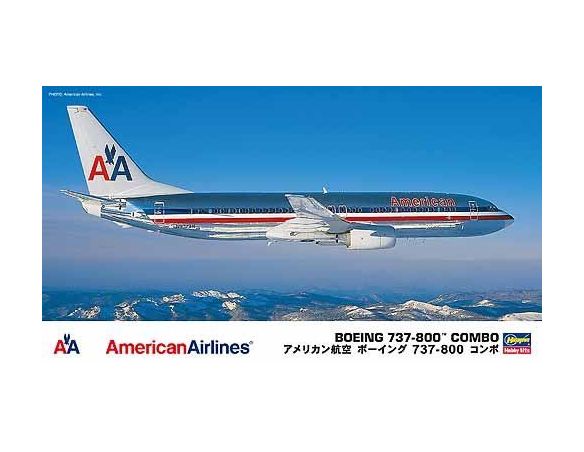 Hasegawa 10670 BOEING 737-800 COMBO AMERICAN AIRLINES KIT Aerei 1:200 Modellino