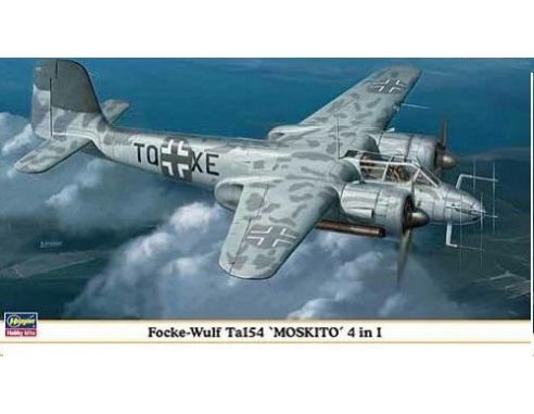 HASEGAWA 00989 FOCKE-WULF TA154 MOSKITO 4 IN 1 1:72 KIT Modellino