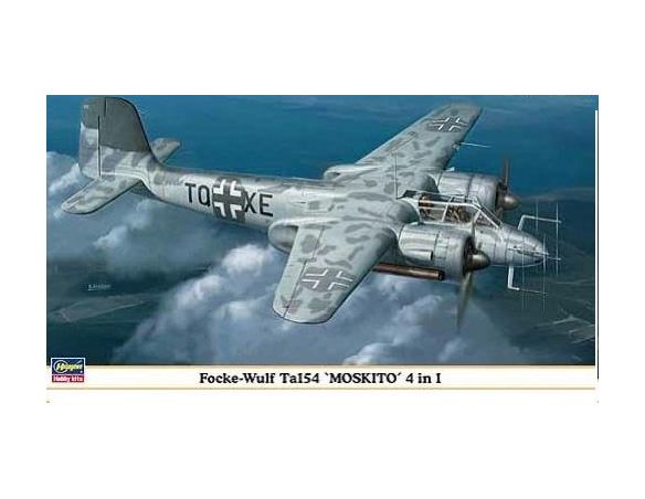 HASEGAWA 00989 FOCKE-WULF TA154 MOSKITO 4 IN 1 1:72 KIT Modellino