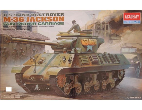 ACADEMY 1395 U.S. TANK DESTROYER M-36 JACKSON GUN MOTOR CARRIAGE 1:35 Kit Modellino