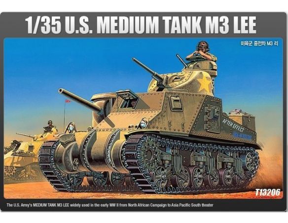 ACADEMY 13206 U.S.MEDIUM TANK M3 LEE 1:35 Kit Modellino