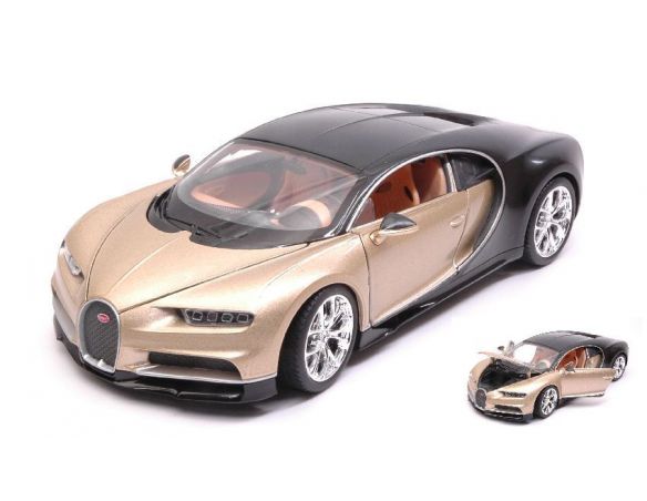 Welly WE24077G BUGATTI CHIRON GOLD BLACK 1:24-27 Modellino