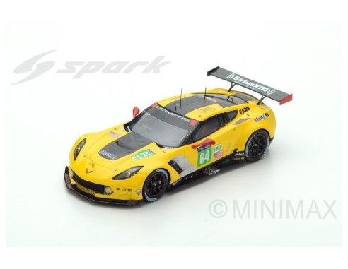 Spark Model S5832 CORVETTE C7 R N.64 25th LM 2017 GAVIN-MINER-FASSLER 1:43 Modellino