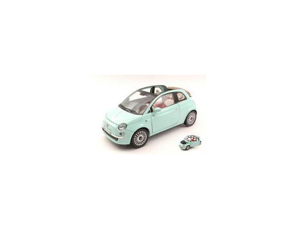 Cararama Motorama 496042 FIAT 500C CABRIO AZZURRA 1/24 Auto Stradali Modellino