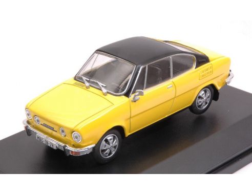 Abrex AB707GKB SKODA 110R COUPE' 1980 SOLAR YELLOW BLACK ROOF 1:43 Modellino