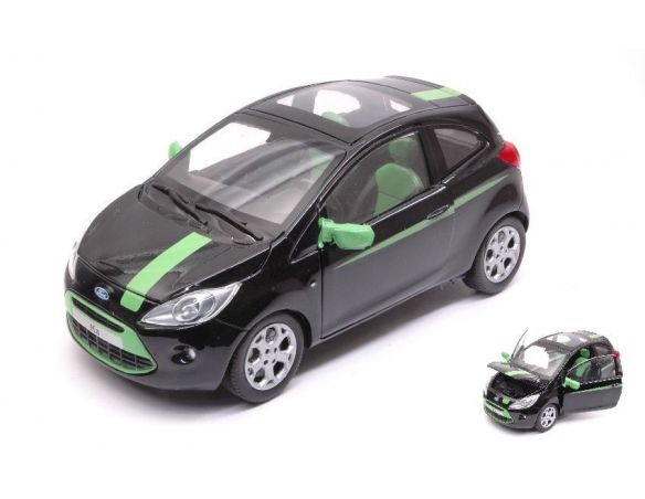 Motormax MTM73382BK FORD KA 2008 BLACK/GREEN 1:24 Modellino