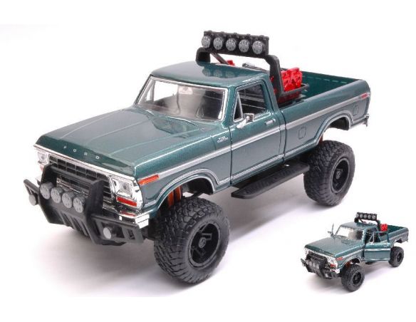 Motormax MTM79138GN FORD F-150 CUSTOM OFF ROAD 1979 GREEN 1:24 Modellino