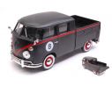 Motormax MTM79562 VW TYPE 2 (T1) DOUBLE CAB PICK UP N.8 MATT BLACK/RED 1:24 Modellino