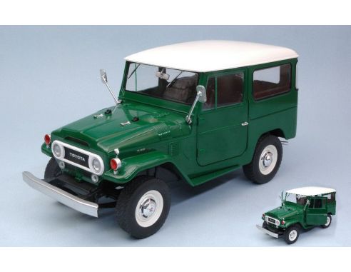 Triple 9 T9-1800150 TOYOTA LAND CRUISER FJ40 1967 GREEN W/WHITE ROOF 1:18 Modellino