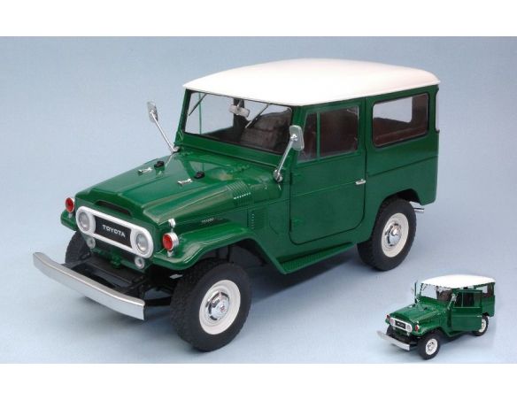 Triple 9 T9-1800150 TOYOTA LAND CRUISER FJ40 1967 GREEN W/WHITE ROOF 1:18 Modellino