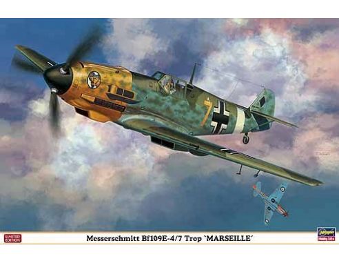 HASEGAWA 08207 MESSERSCHMITT BF109E-4/7 TROP MARSEILLE 1:32 KIT Modellino