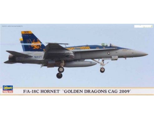 HASEGAWA 01903 F/A-18C HORNET  GOLDEN DRAGONS CAG 2009 1:72 KIT Modellino