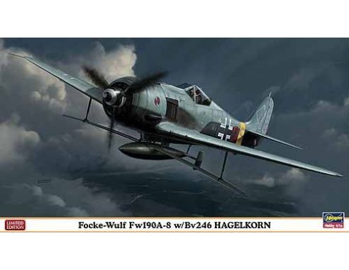 HASEGAWA 09933 FOCKE WULF FW190A-8 W/BV246 HAGELKORN 1:48 KIT Modellino