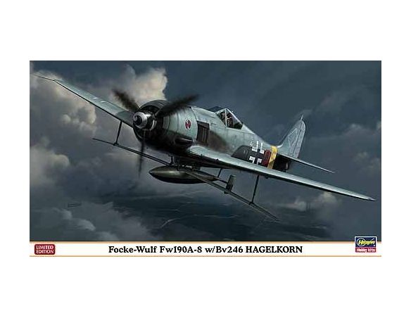 HASEGAWA 09933 FOCKE WULF FW190A-8 W/BV246 HAGELKORN 1:48 KIT Modellino