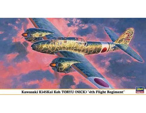 HASEGAWA 09836 KAWASAKI KI45KAI KOH TORYU NICK 4TH FLIGHT REGIMENT 1:48 KIT Modellino