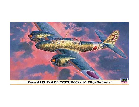 HASEGAWA 09836 KAWASAKI KI45KAI KOH TORYU NICK 4TH FLIGHT REGIMENT 1:48 KIT Modellino