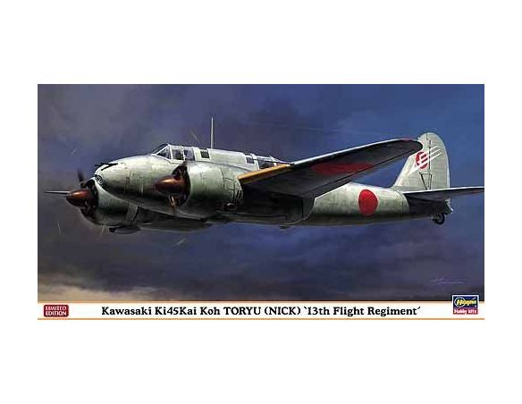 HASEGAWA 09925 KAWASAKI KI45KAI KOH TORYU NICK 13TH FLIGHT REGIMENT 1:48 KIT