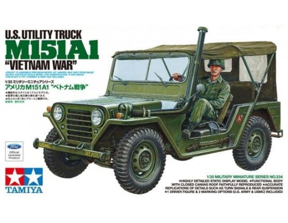TAMIYA 35334 US UTILITY TRUCK M151A1 VIETNAM WAR 1:35 KIT  Modellino