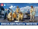 TAMIYA 61107 WWII US NAVY PILOTS MOTO-TUG 1:48 KIT  Modellino