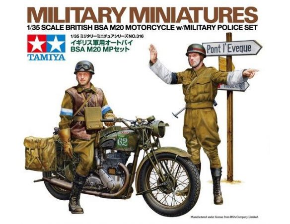TAMIYA 35316 BRITISH BSA M20 MOTORCYCLE + MILITARY POLICE SET 1:35 KIT  Modellino