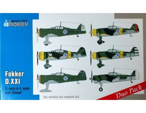 SPECIAL HOBBY 48124 FOKKER D.XXI DUO PACK 1:48 KIT Modellino