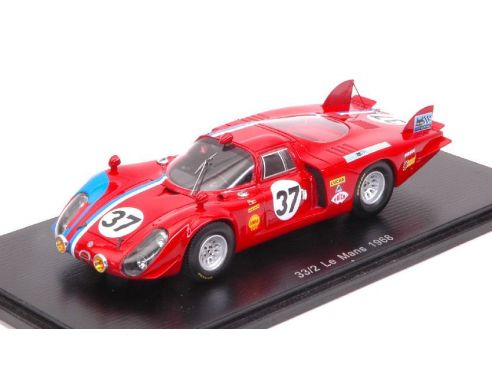 Spark Model S4369 ALFA ROMEO T33/2 N.37 DNF LM 1968 T.PILETTE-R.SLOTEMAKER 1:43 Modellino